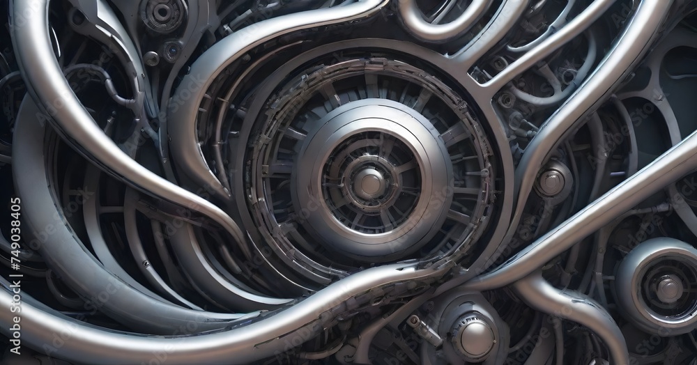 Precision-engineered gears interlock in a mesmerizing display of mechanical complexity and industrial beauty. AI generation Precision-engineered gears interlock in a mesmerizing display of mechanical complexity and industrial beauty. AI generation