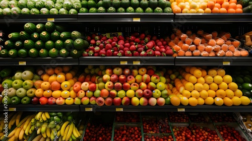 Produce aisle in supermarket
