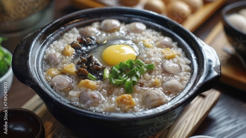 A pot of Century egg and lean meat Congee