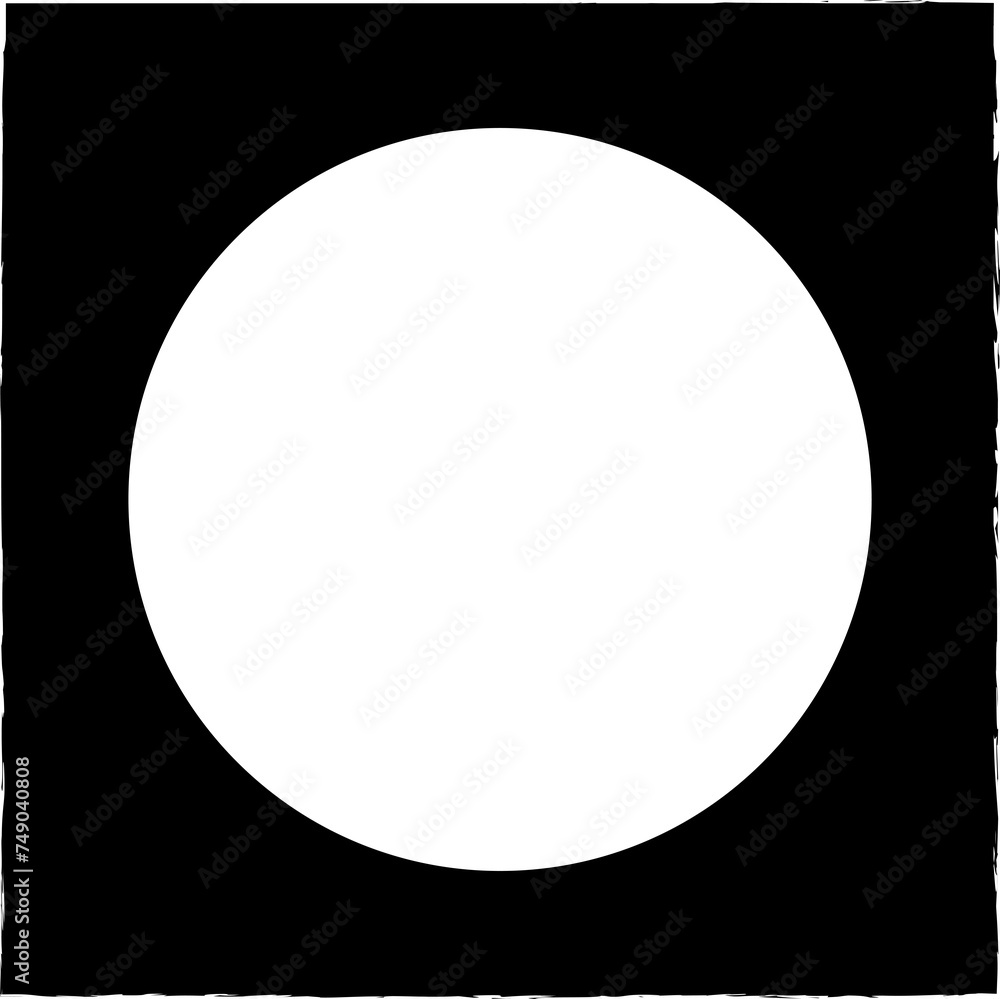 Square brush frames with circle border element Square brush frames with circle border element