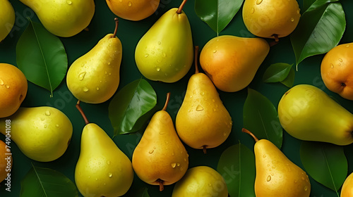Fresh ripe pears, fresh organic pome fruit background