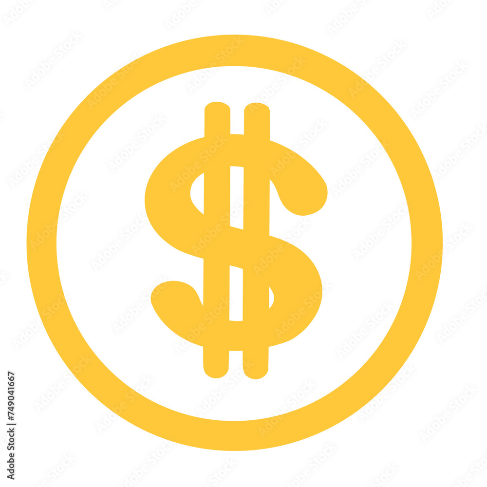 dollar sign icon on transparent background dollar sign icon on transparent background