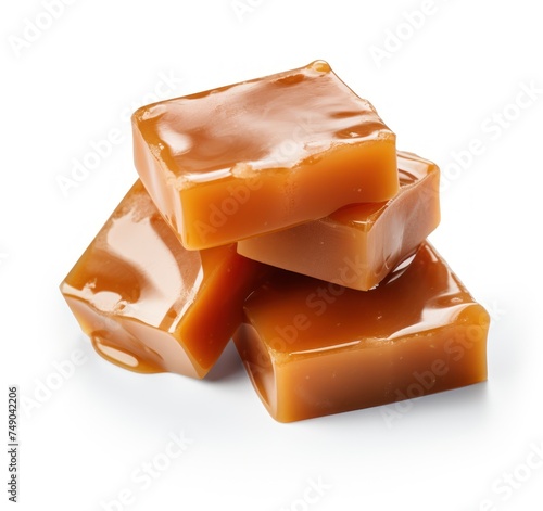 a stack of caramel candies