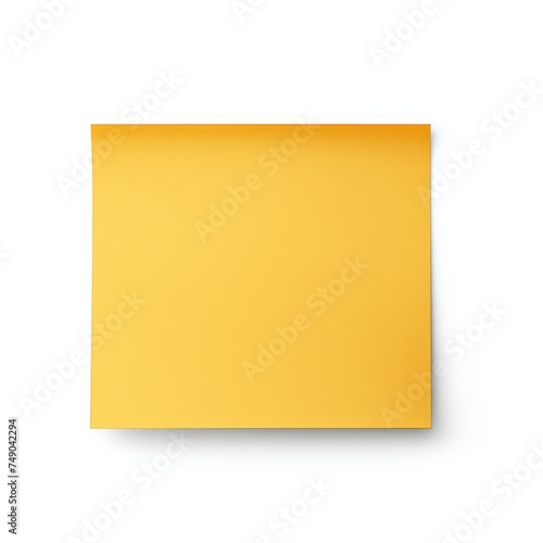 Gold blank post it sticky note isolated on white background