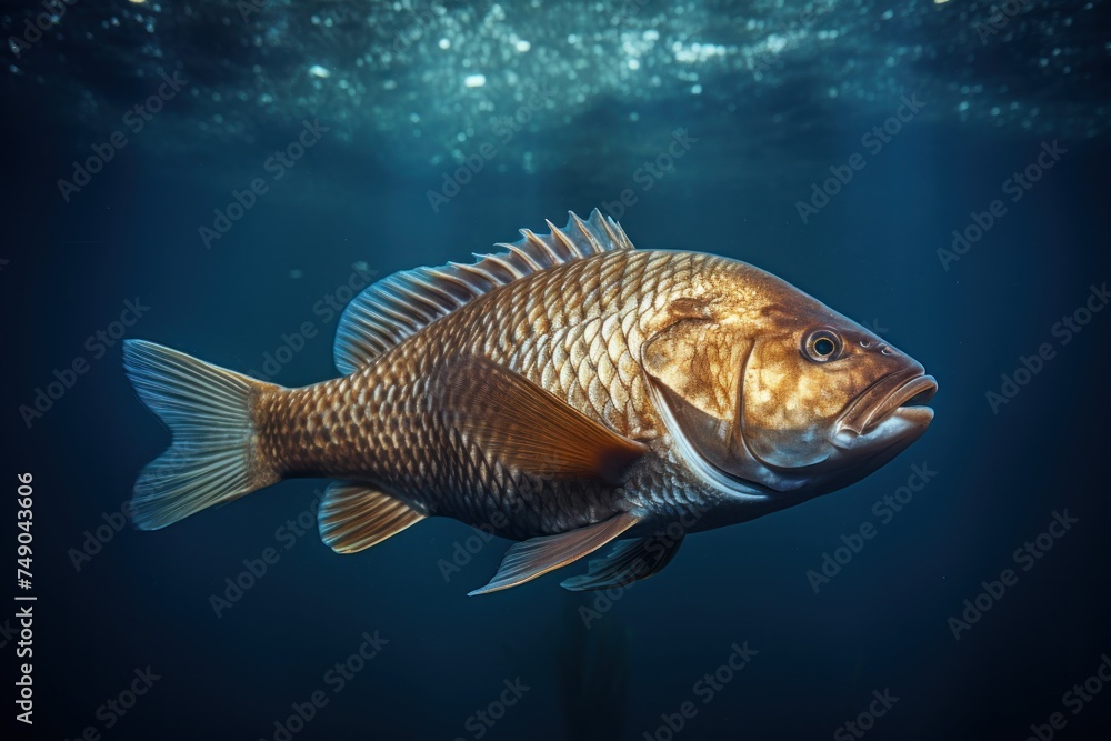 a fish swimming in the water a fish swimming in the water