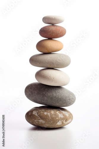 a stack of rocks on a white background