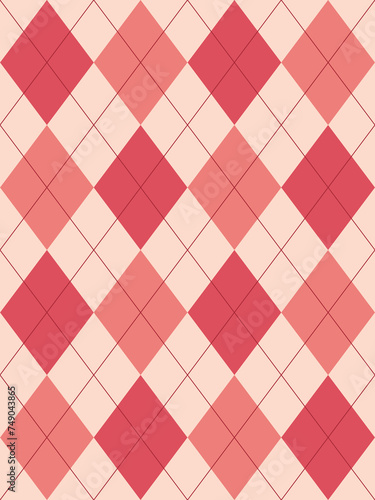 Argyle pattern. Peach. Seamless geometric background for clothing, wrapping paper.