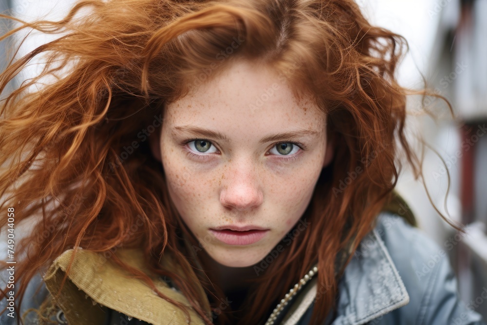 a woman with red hair and freckles a woman with red hair and freckles