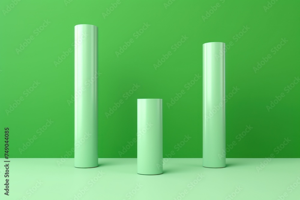 a group of green cylindrical objects a group of green cylindrical objects
