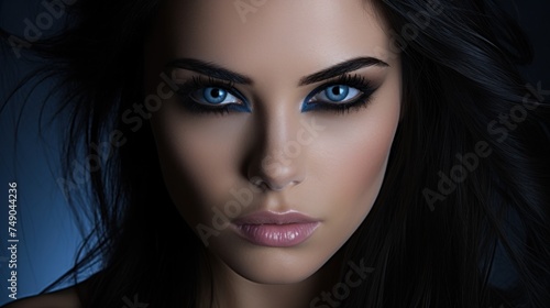 Wallpaper Mural a woman with blue eyes and makeup Torontodigital.ca