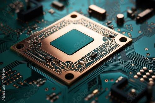 a close up of a circuit board photo