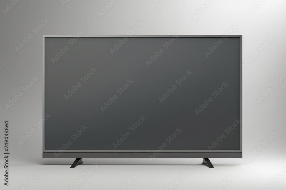 a large black screen on a white surface