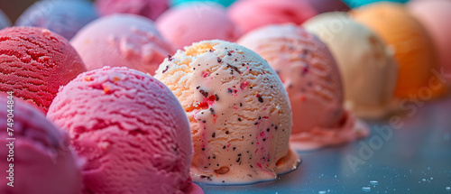 different types of delicious ice cream photo