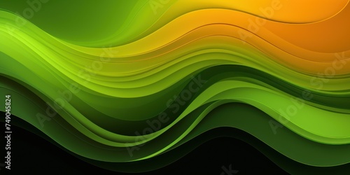 a green and yellow wavy lines