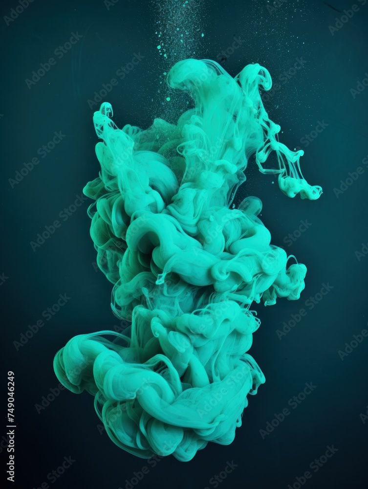 Fototapeta premium a green smoke in water