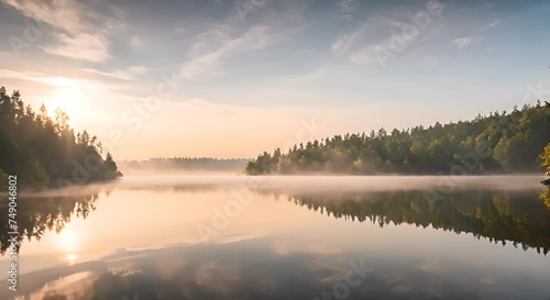 Wallpaper Mural sunrise over the lake Torontodigital.ca