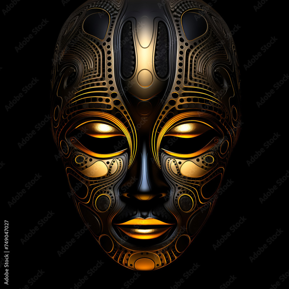 ethno mask on black background ethno mask on black background