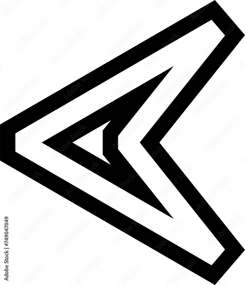Triangle bold line shape. Geometric element Triangle bold line shape. Geometric element