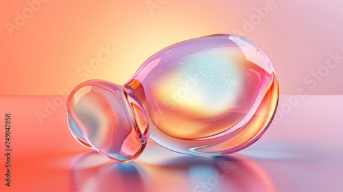 A calming image showing glass shapes with smooth contours in pastel tones, complemented by a subtle light flare effect