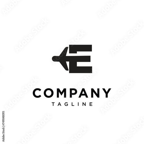 Letter E Air Plane logo icon vector template eps © Imam