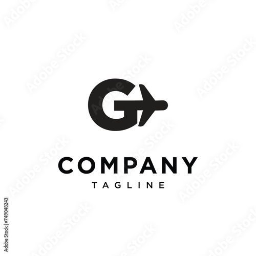 Letter G Air Plane logo icon vector template eps