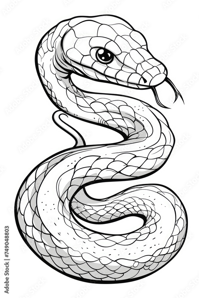 Fototapeta premium Snake Coloring Page - Super Simple