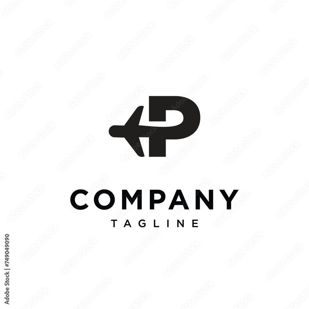 Letter P Air Plane logo icon vector template eps Letter P Air Plane logo icon vector template eps