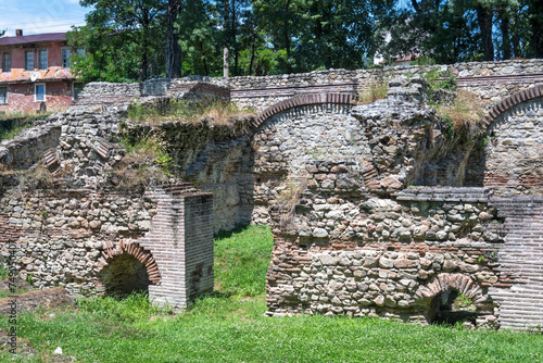 Ruins of Roman fortifications at town of Hisarya, Bulgaria photo