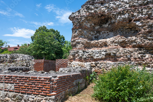 Ruins of Roman fortifications at town of Hisarya, Bulgaria photo