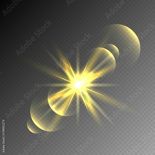 Vector transparent sunlight special lens flare light effect