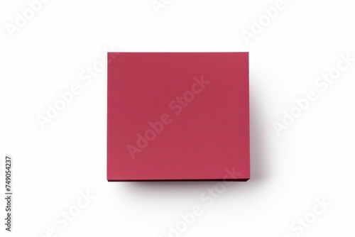 Maroon blank post it sticky note isolated on white background