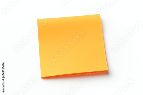 Orange blank post it sticky note isolated on white background 