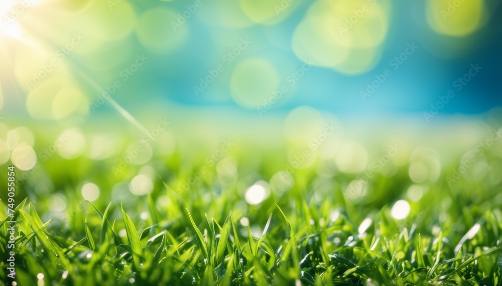  Vibrant green grass under a bright sky