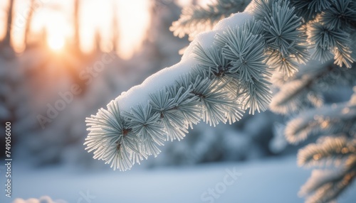  Whispers of winter's touch, a serene snowy scene