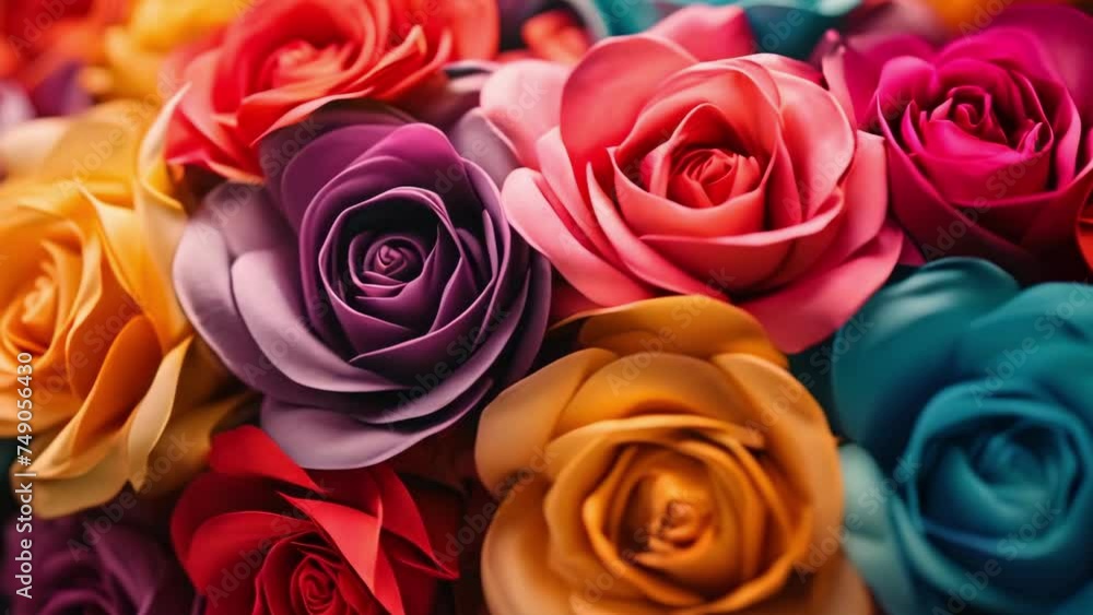 Stack of Multicolored Paper Flowers Stack of Multicolored Paper Flowers