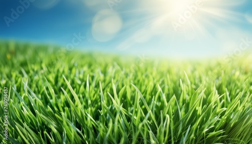  Vibrant green field under a bright sun