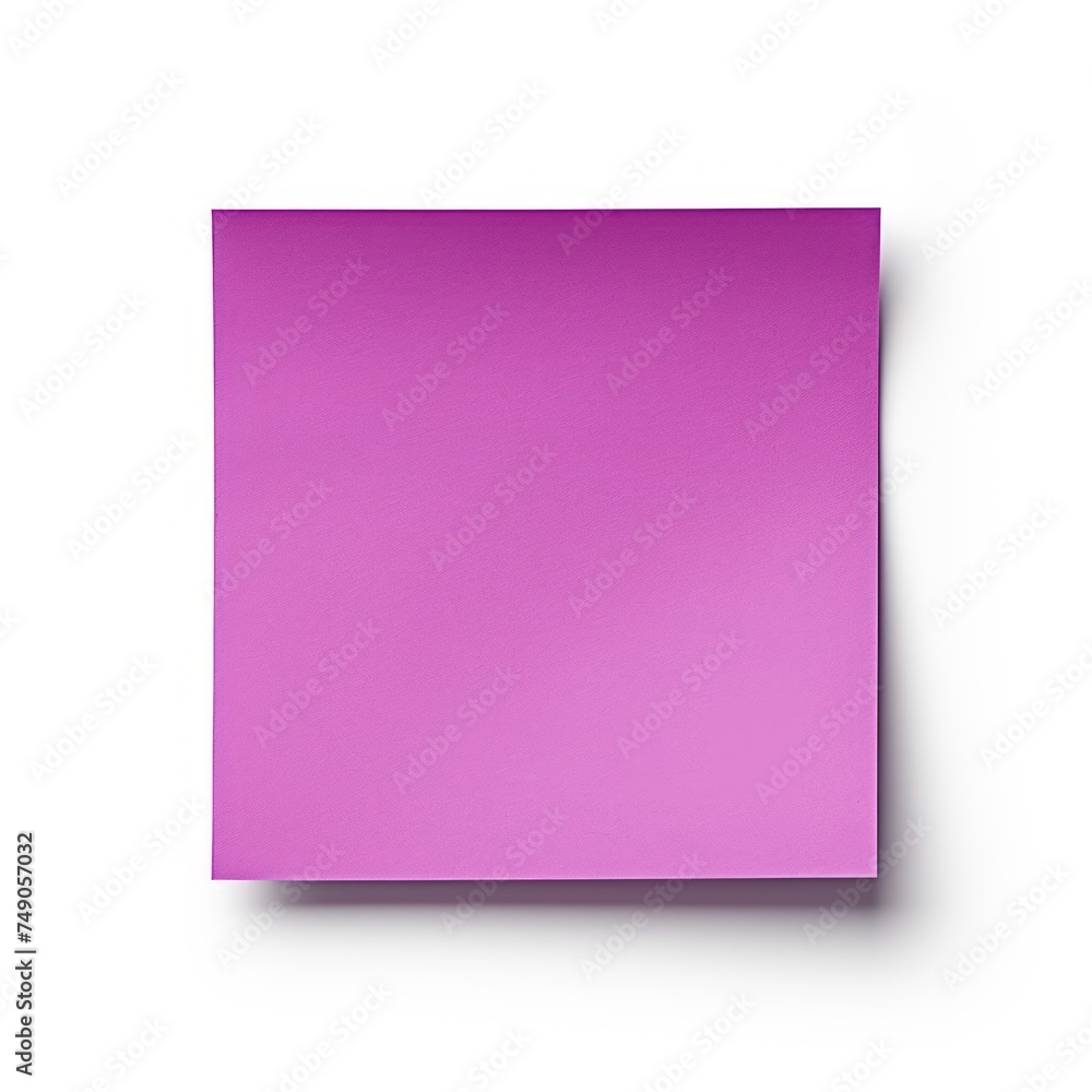 Purple blank post it sticky note isolated on white background