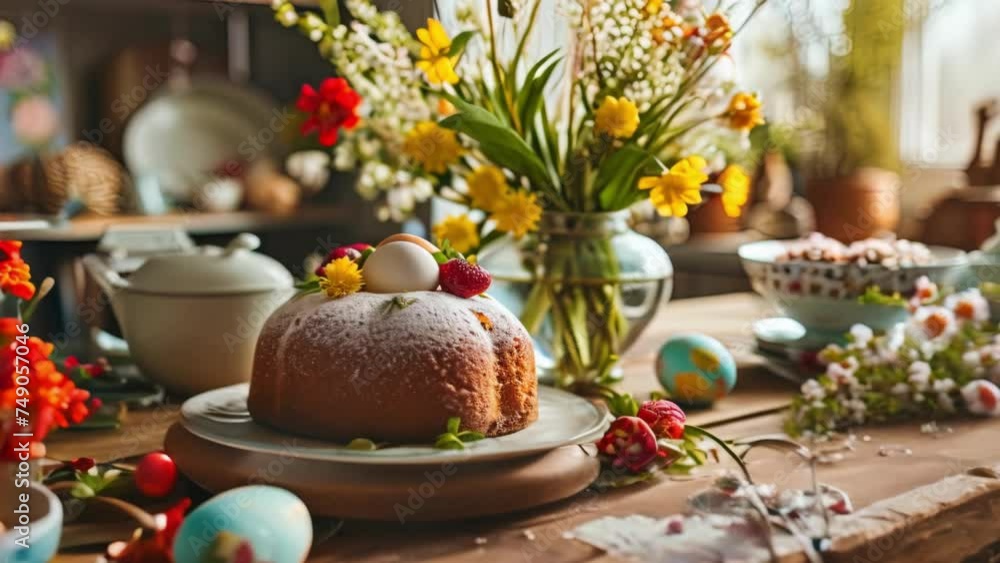 A Table With a Frosted Cake A Table With a Frosted Cake