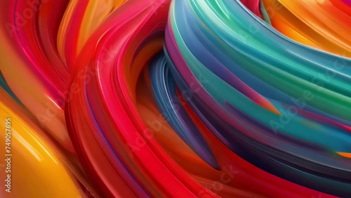 Close Up of Colorful Abstract Painting photo