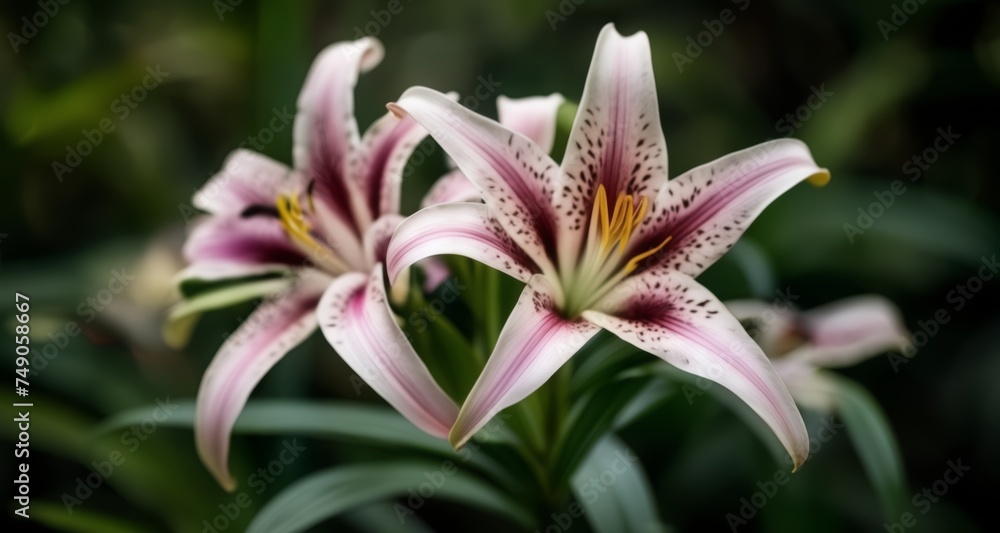  Elegance in Bloom - A close-up of a beautiful lily flower