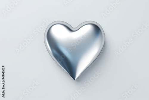 Silver heart isolated on background  flat lay  vecor illustration
