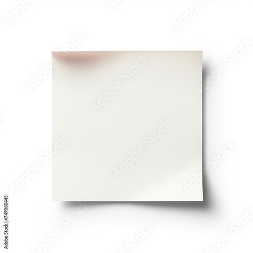 White blank post it sticky note isolated on white background