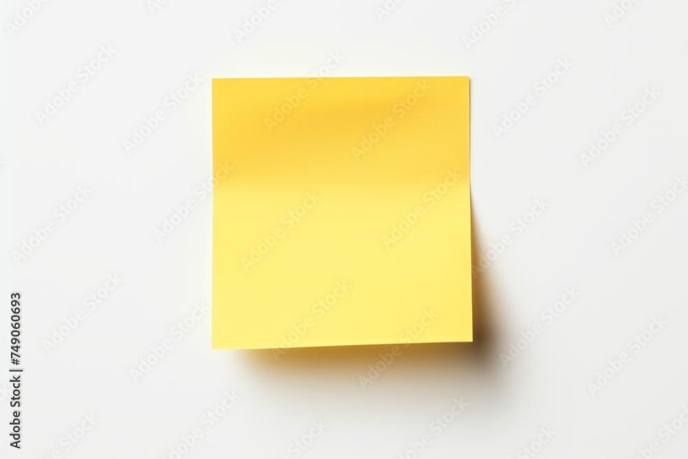 Yellow blank post it sticky note isolated on white background 
