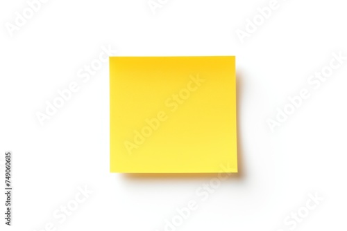 Yellow blank post it sticky note isolated on white background 