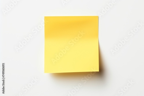 Yellow blank post it sticky note isolated on white background 