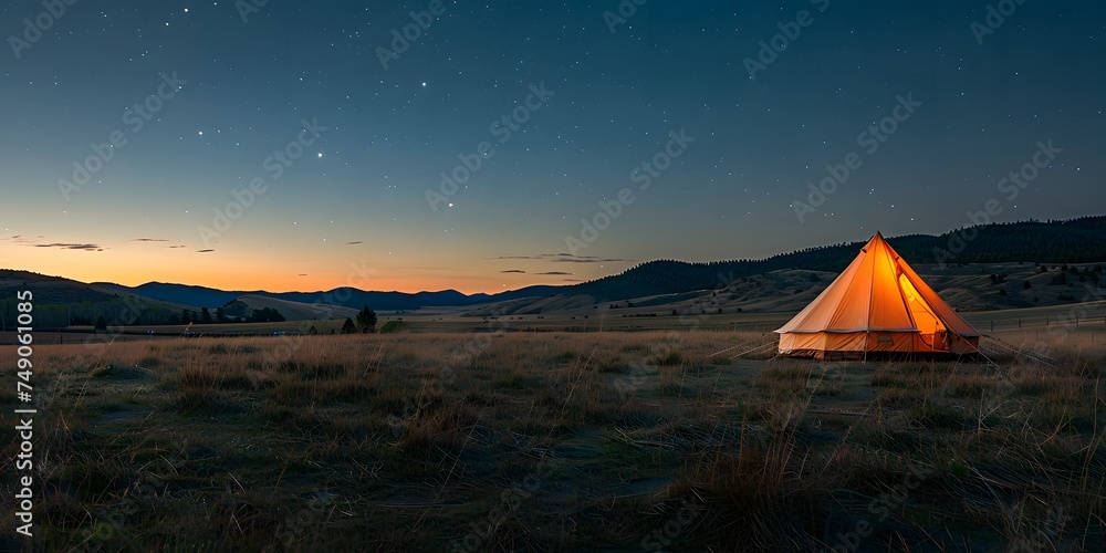camping view at night