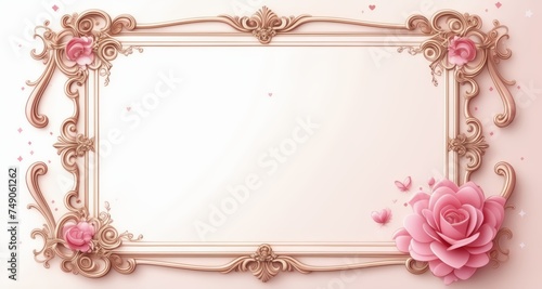  Elegant floral frame, perfect for a romantic announcement