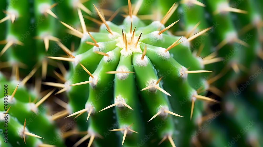 Macro shot of green cactus spines and natural patterns Macro shot of green cactus spines and natural patterns