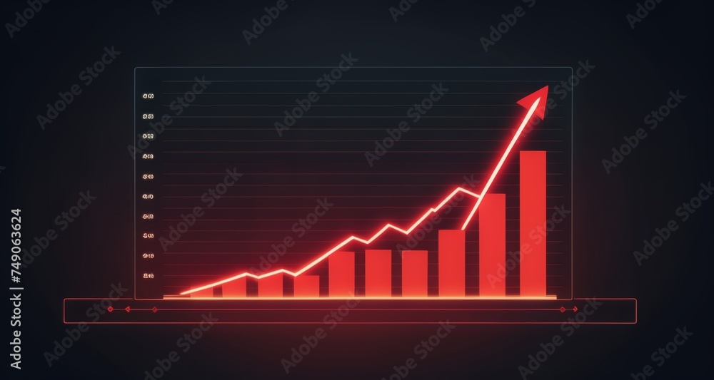 Fototapeta premium Rising Trend - A Visual Metaphor for Growth and Success