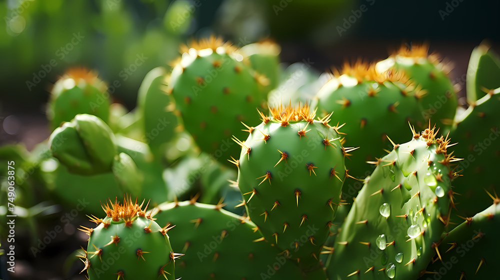 Close-up of prickly pear cactus Close-up of prickly pear cactus